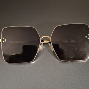Gold and Black Square Sunglasses
